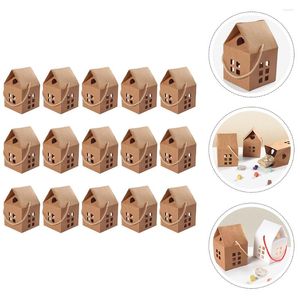 Emballage cadeau 15 Pcs Portable Box Chocolate Candy House Carton Bridal Favor Boxes Paper Princess Baby