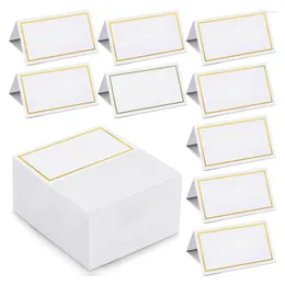 Envoltura de regalo 150pcs Tarjetas de lugar con mesa de borde de aluminio Tapa de la carpa Tarjeta de asiento Nombre de escolta en blanco para establecer duradero