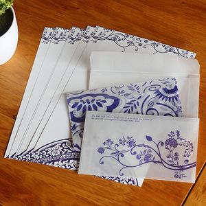 Emballage cadeau 15pcs Enveloppes en papier à l'acide sulfurique semi-transparent Style chinois Peinture à l'encre Carte postale Stockage de cartes Invitation de mariage PackGift