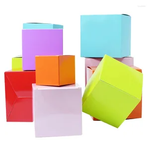 Enveloppe cadeau 15pcs Boîte d'emballage carré coloré