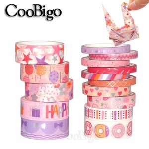 Enveloppe-cadeau 15rolls mignon anniversaire washi coller masquage adhésif papier scrapbooking autocollant planificateur de planificateur papeterie enveloppe de bricolage