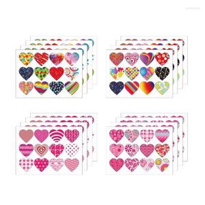 Geschenkomschakeling 16/24 Lakens Hartvormige stickers Zelf Adhesive Valentine Label beloning Sticker Small Business Packaging Box