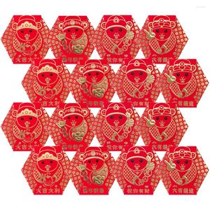 Cadeau cadeau 16 pcs Dieu de la richesse Enveloppe rouge Festival Sacs R Calendrier Enveloppes en papier Argent Chinois Hongbao