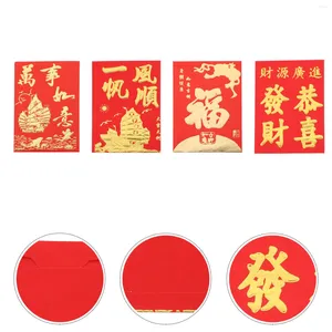 Gift Wrap 160 PCS Jaar rode envelop Hong Bao met gouden ontwerp Clear Cellophane Bags Basket