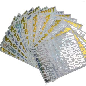 Geschenkomschakeling 16x kleurrijke alfabetnummer labels stickers diy borden ambachten zelfletterstickers voor vrachtwagens keuken buiten