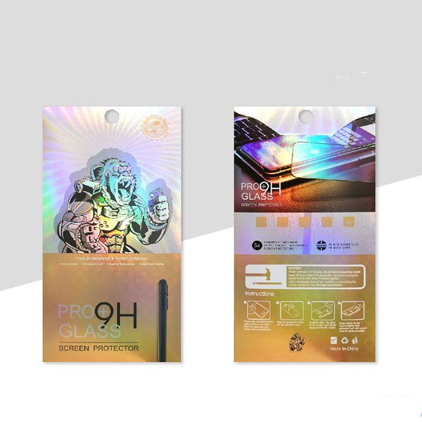 Emballage cadeau 177*86mm boîte d'emballage en papier coloré universel pour Iphone téléphone intelligent 3D 9H Film de protection d'écran en verre trempé