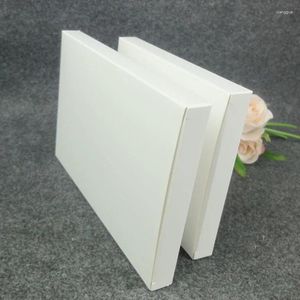 Emballage cadeau 18x12x1.6cm Boîte d'emballage en gros Carton blanc Carton plat Boîtes de papier pour les entreprises 50pcs / lot Noël