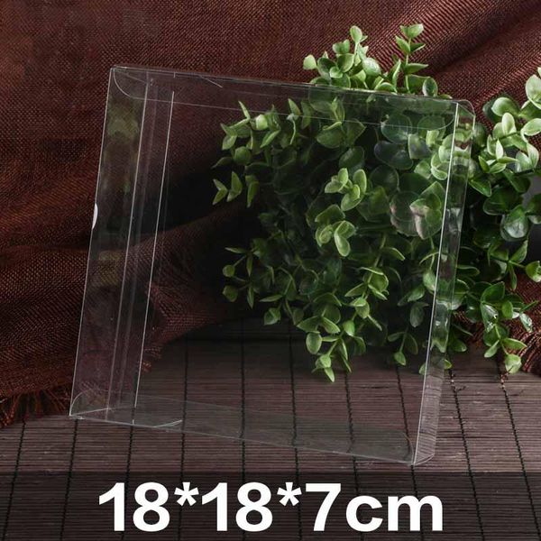 Cadeau cadeau 18x18x7cm grande boîte PVC emballage boîtes de faveur en plastique transparent cube pour la tasse belle