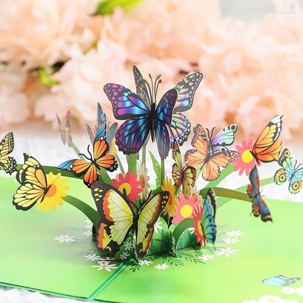 Papier cadeau 1 pc 3D papillon carte de voeux pour enfants adulte noël année anniversaire Thanksgiving Art artisanat