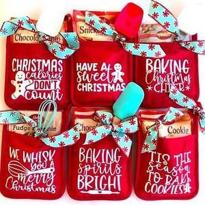 Envoltura de regalo 1pc tela roja bolso de navidad mango de caramelo decoraciones de árboles para la mesa casa año 2024 Noel Xmas regalos