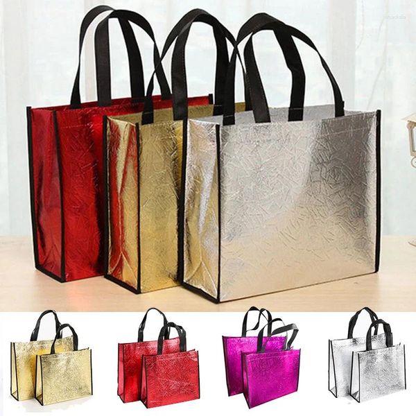 Enveloppe cadeau 1pc Colorful Eco Shopping Sac Gandage Client Vêtements Client Sacs d'emballage de groupe de Noël Sac à main de sac à main imperméable Sacs