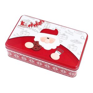 Envoltura de regalo 1 unid caja de hierro de hojalata creativa adorable tarro de caramelo caja de galletas de navidad galleta de árbol rectangular
