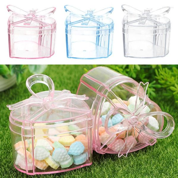 Emballage cadeau 1 pc Creative Transparent En Plastique Boîte De Rangement Faveur De Mariage Bonbons Bébé Sucre Café Décorations Pour La Maison