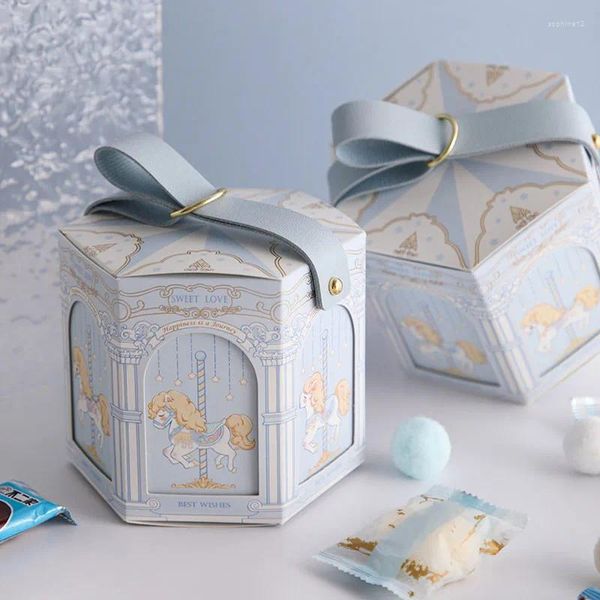 Cadeau cadeau 1pc mignon bonbons boîte enfants anniversaire bébé douche à la main imprimé sac de papier de Noël faveurs de mariage boîtes d'emballage