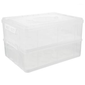 Emballage cadeau 1Pc Double couche boîte à gâteau transparente PP Dessert emballage étui