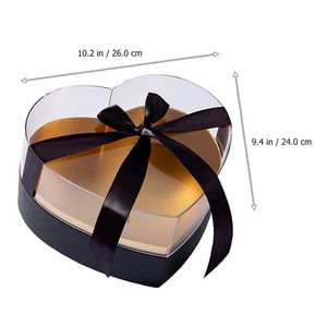 Emballage cadeau 1 pc Boîte à fleurs en forme de coeur Boîte d'emballage cadeau Saint-Valentin avec couvercle transparent Boîte à fleurs Saint Valentin Boîte cadeau Boîte de rangement 230316