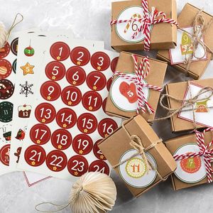 Cadeau cadeau 1pc joyeux Noël chiffres autocollants animaux bonhomme de neige arbres décor numéro alphabet boîte d'emballage étiquettes étiquettes
