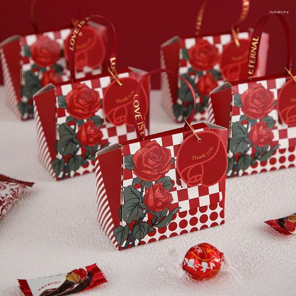 Emballage cadeau 1pc Portable bonbons sac mariage créatif retour cadeaux boîte bébé douche Mini sac à main chocolat emballage papier fête fournitures