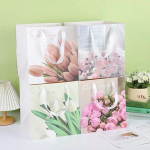 Envoltura de regalo 1pc caja de flores portátiles Cajas de paquetes de pastel de rosas