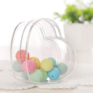 Emballage cadeau 1 pc Transparent en forme de coeur en plastique boîte à bonbons bricolage mariage décor fête stockage noël bébé douche