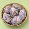 Cadeau cadeau 1pcs Œufs de Pâques boîte carton cartoon imprimé des œufs métalliques chargés de bonbons boîtes de chocolat sacs joyeux décor