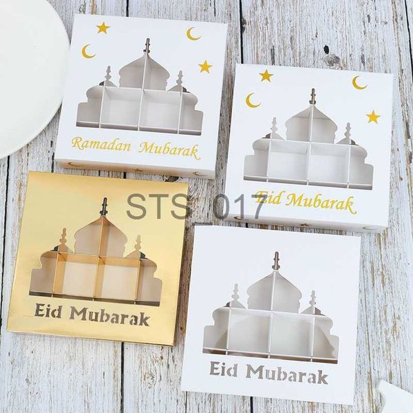 Emballage cadeau 1pcs Eid Mubarak Candy Box Ramadan Kareem Gift Box Chocolate Packaging Box Cookies Biscuit Visual Cake Box Happy Al-Fitr Eid Box x0713