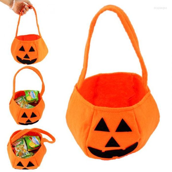 Emballage cadeau 1pcs / lot Fournitures de fête d'Halloween Tissus non tissés Sacs de citrouille Accessoires Enfants Jouets pour enfants Candy