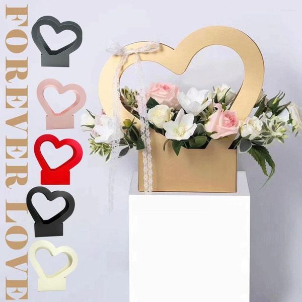 Emballage cadeau 1 pièces amour fleur panier en forme de coeur creux saint valentin mariage papier boîte jour fête emballage doux Decoratio L6L2