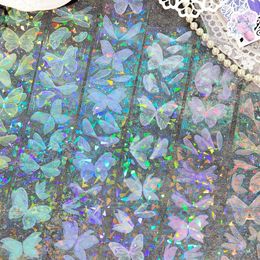Enveloppe cadeau 1roll Butterfly Tape autocollant série Pet Laser Gold Ins Wind Dream Decorative Stickers 6 Options 50mmx2m