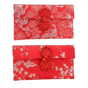 Geschenkwikkeling 2 pc's Jaar Rode Pocket Bags Hong Bao Spring Festival Wedding Envelops Envelop Persoonlijkheid Geld Zakje