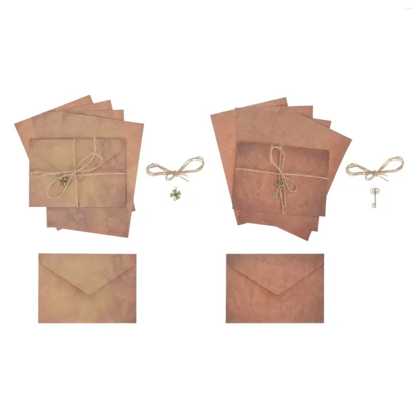 Cadeau cadeau 2 ensembles vintage scrapbook papier kraft enveloppes de ménage accessoire d'écriture portable