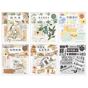 Gift Wrap 20/40 -stks Chinese stijl Building Bird Paper Sticker Decoratie Stickers DIY voor ambachtelijke dagboek planningslabel label