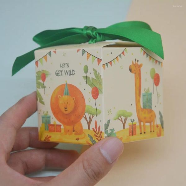 Envoltura de regalo 20/50/100pcs jirafa mini papel de dulces de papel verde beige verde para niños verano pareja favor para bebé