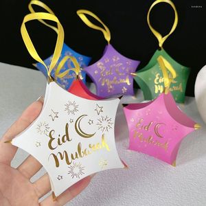 Emballage cadeau 20/50 pièces bronzant forme d'étoile Ramadan cadeaux boîte à bonbons Eid Mubarak Carton emballage décoration 2023