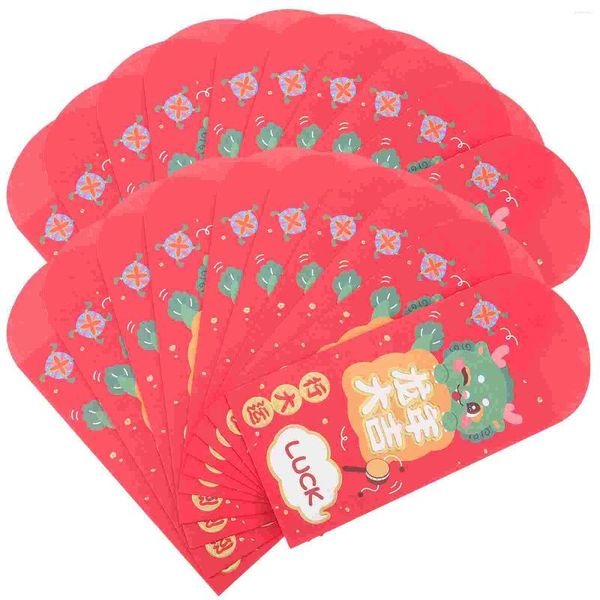 Enveloppe-cadeau 20 PCS 2024 Année des paquets rouges Luck Money Bag Lai Si Feng Enveloppe Paper Cartoon