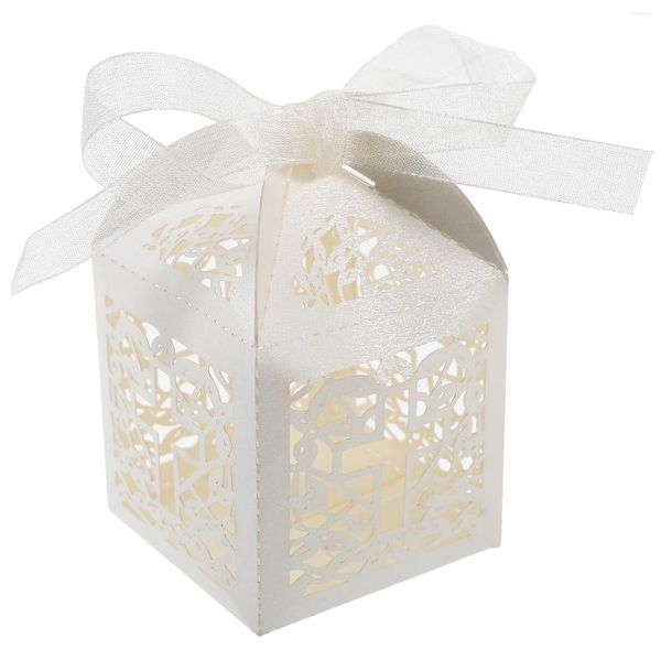 Cadeau cadeau 20 pcs panier bonbons cas cadeaux paniers décoration de mariage ruban mariée chocolat