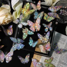 Cadeau cadeau 20 pcs papillon série laser journal autocollant décoratif pack scrapbook manuel bricolage collage esthétique fournitures d'artisanat autocollants