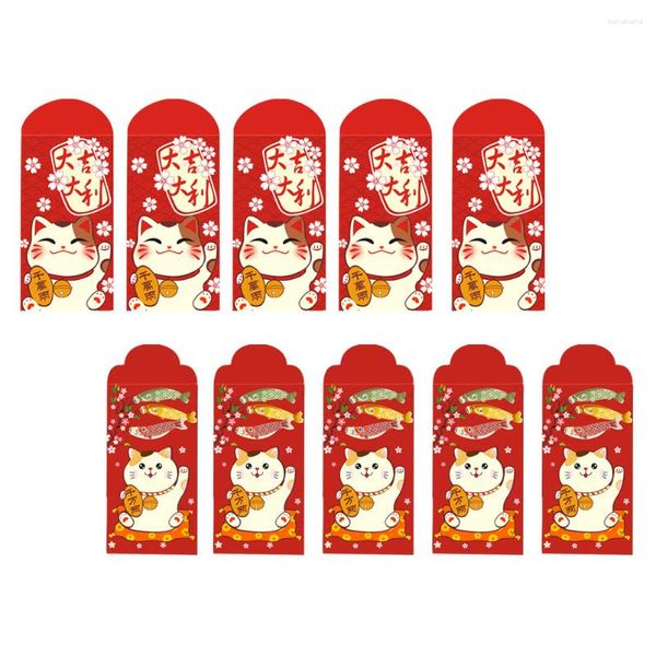 Cadeau cadeau 20 pcs Lai voir rouge enveloppe sac chinois style paquets argent papier dessin animé 2023 enveloppes enfant enfants décor