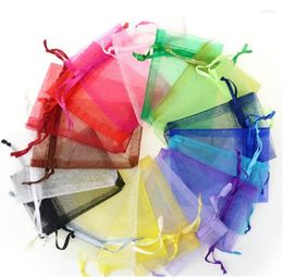 Cadeau cadeau 20 pcs / lot diverses couleurs pochettes de mariage bijoux bonbons cookies sacs d'emballage joli sac événement fête fournitures d'emballage