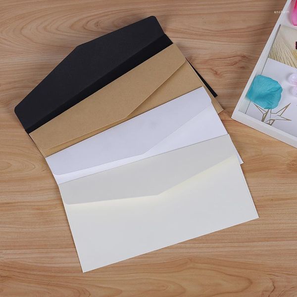 Emballage cadeau 20 pièces enveloppes en papier produits d'impression enveloppe Kraft couleur unie rétro simplicité Invitation fournitures scolaires