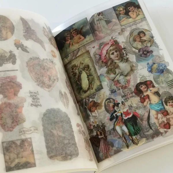 Envoltura de regalo 20 PCS Vintage Lindo Hada Angel Etiqueta Libro Scrapbook Decorativo Washi Girl Pegatinas PET Material Etiqueta Diario Papelería