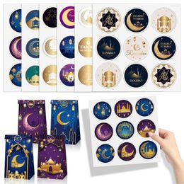 Geschenkwikkeling 20 vellen Decoratiebenodigdheden Home Decor Diy Lable SEAL -stickers Eid Mubarak -sticker Islamitische moslim