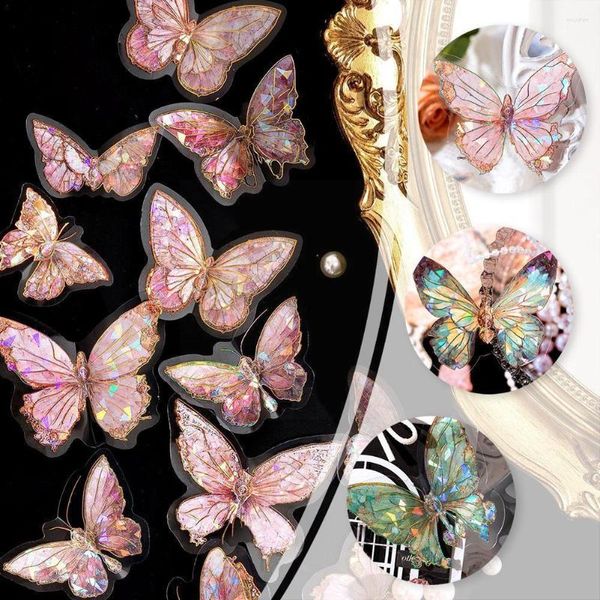 Emballage cadeau 20 autocollants Vintage 3D couleur papillon bricolage autocollant pour animaux de compagnie décor Journal Journal Scrapbooking fournitures Collage B9O3