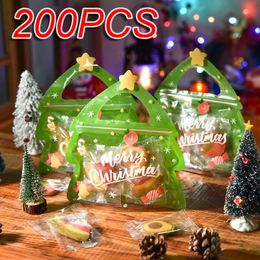 Envoltura de regalo 200 unids Bolsas de festival de Navidad Árbol de Navidad Forma de ciervo Galletas Bolsa de caramelo para niños S Fiesta de cumpleaños Decoración Paquete de dulces 231122