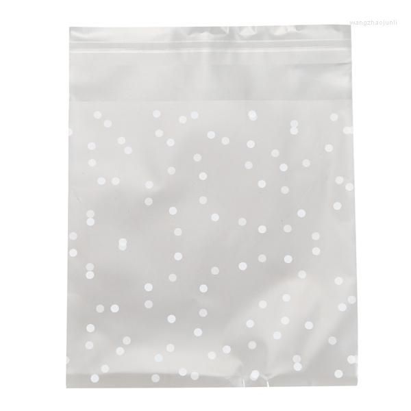 Cadeau cadeau 200pcs givré mignon dot plastique emballage bonbons biscuit savon sac gâteau auto-adhésif échantillon