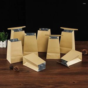 Envoltura de regalo 200pcs/lote Kraft Paper Bag, el alambre de la humedad del aceite, paquete de té de aluminio de aluminio