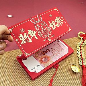 Gift Wrap 2023 Vouwen rode enveloppen Jaar van Hongbao Tassels Lucky Packets Chinese Spring Festival Money Bag Wedding Party