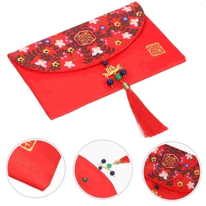 Emballage cadeau 2023 ans enveloppes argent enveloppe mariage rouge paquet enveloppes chanceux Hongbao chinois paquets poche portefeuille