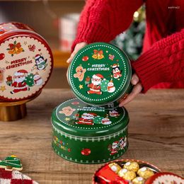 Geschenkwikkeling 2024 Merry Christmas Candy Box Tree Party Round Tinplate Container Biscuits Notenboxen