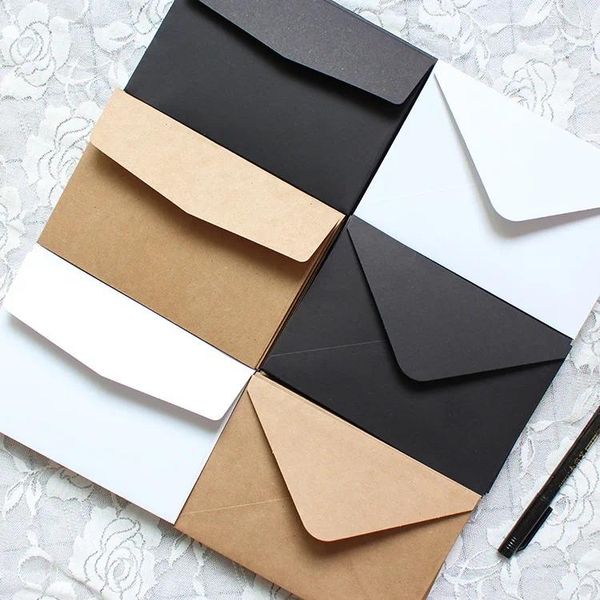 Cadeau cadeau 20pcs 16x11cm Enveloppes en papier Invitations de mariage Cartes postales Stockage Papeterie Noir Blanc Krafts Couleur